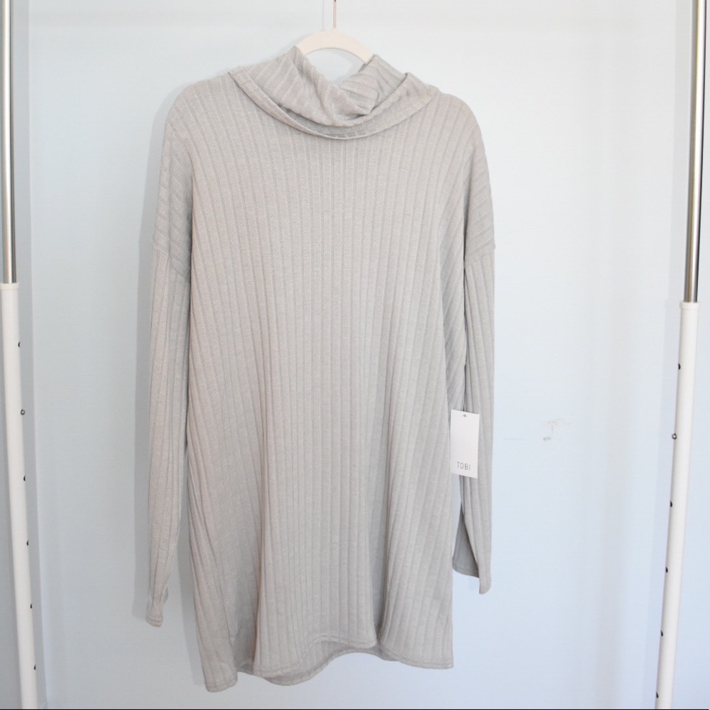 Tobi Gray Turtleneck Shift Dress
